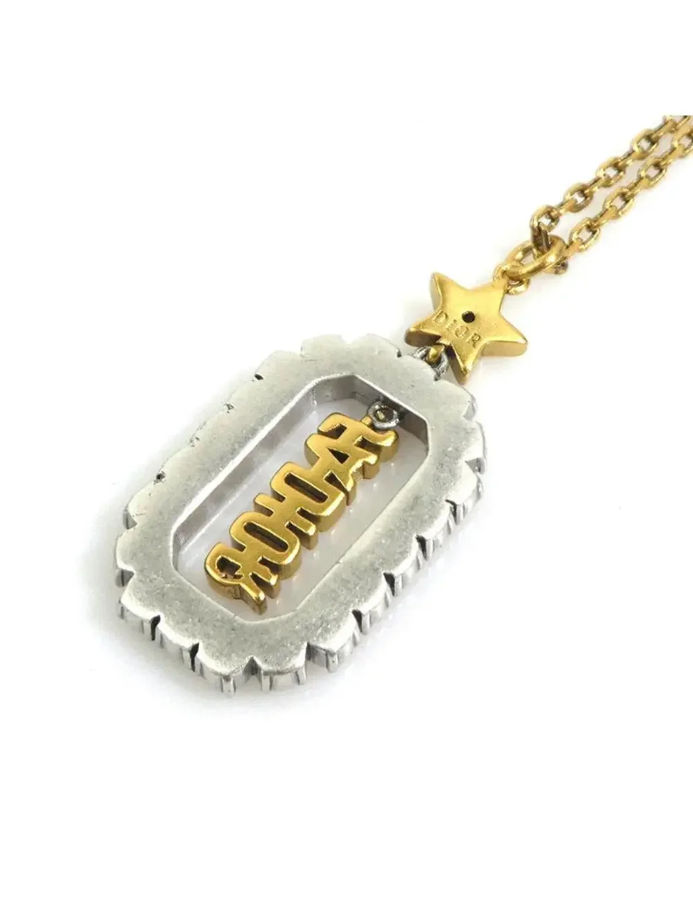Auth Christian Dior Necklace White/Gold #302667C24B